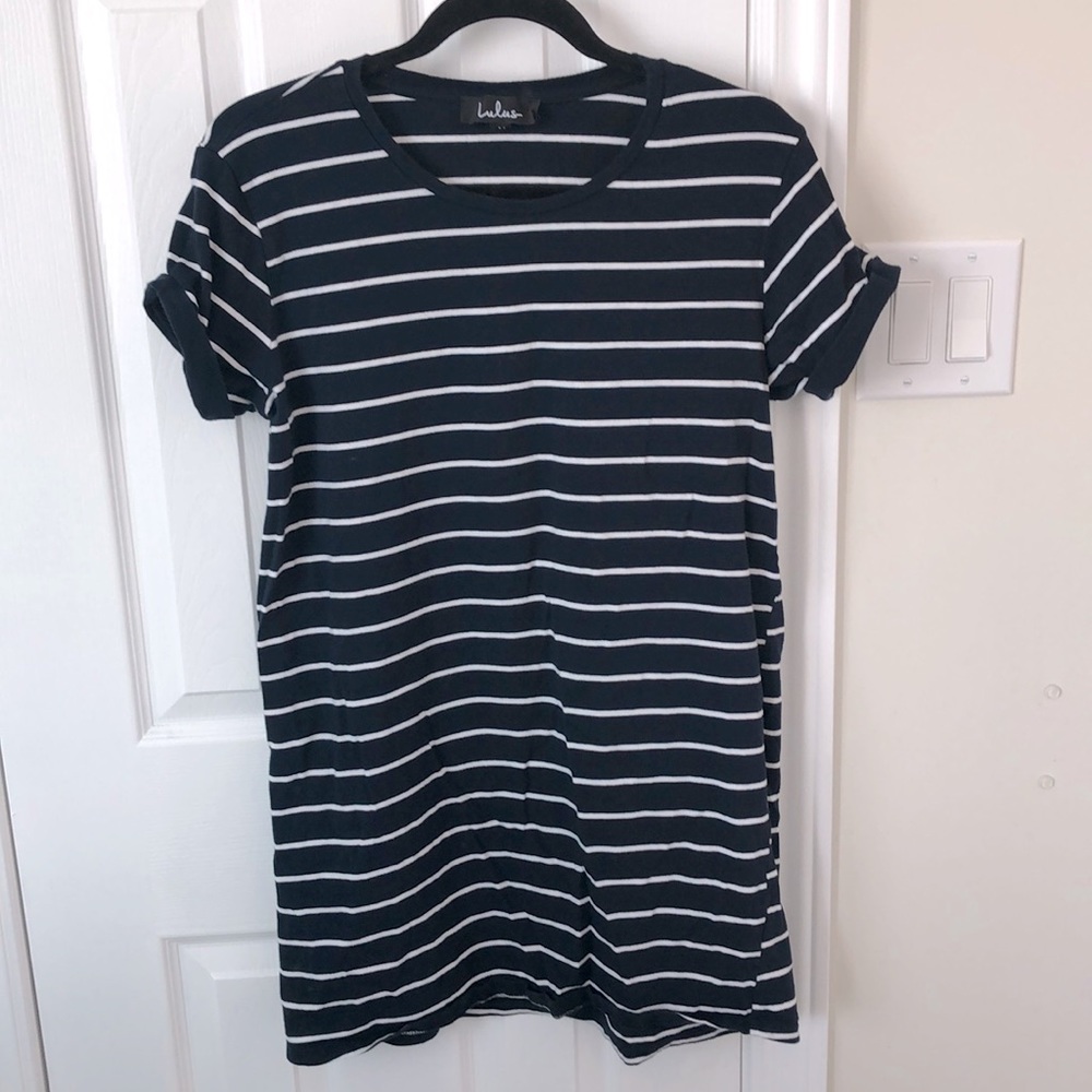 LULUS- T-shirt dress - navy and white stripe - size medium
